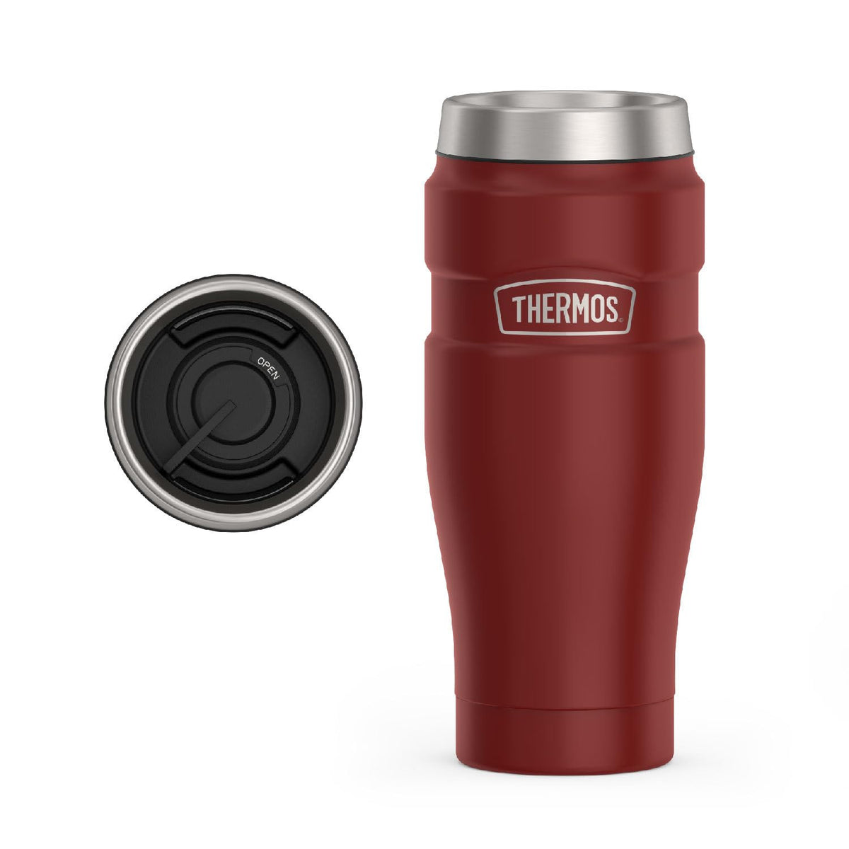 Thermos Stainless King Vaso Térmico de Viaje, 16 oz - Rojo rustico