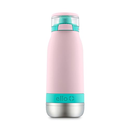 Ello Emma - Botella de Agua de Acero Inoxidable con Aislamiento al vacío para niños con popote Antimicrobiano