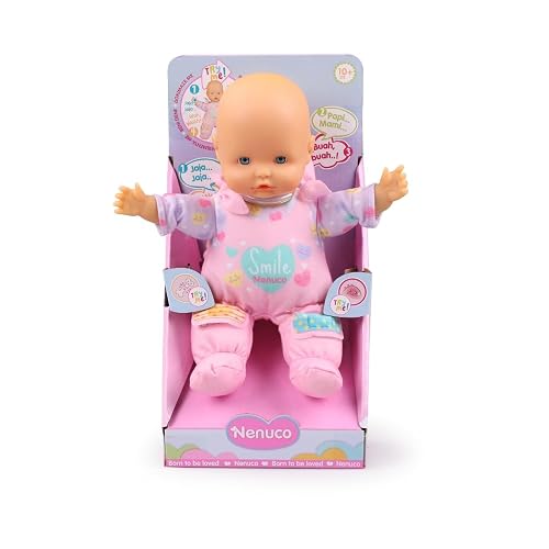 Nenuco Tiritas, Cuerpo Blandito de 25 cm, Muñeco con Sonidos de Bebé, Dice Papá y Mamá, Llora y se Ríe, Tiritas de Quita y Pon, Juguete para Niños Desde 10 Meses, Famosa