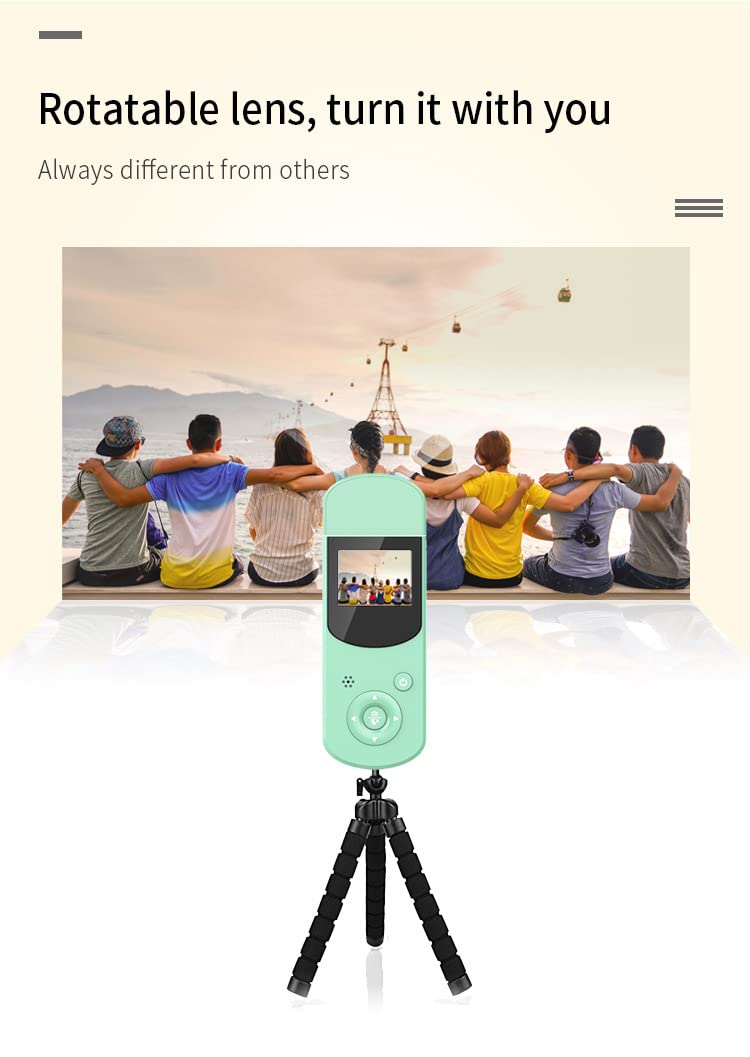 Auvce Digital de 1080P, Grabadora de Video Digital de Mano, Grabadora de Video de Acción Micro Multifuncional para Disparar，Tarjeta SD 32G