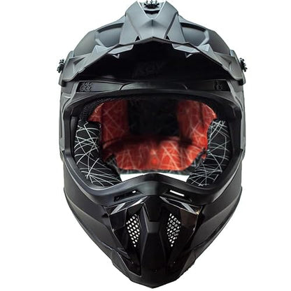 KOV Casco Terra Cross Negro Mate Solid Off-Road para Motocross Dot
