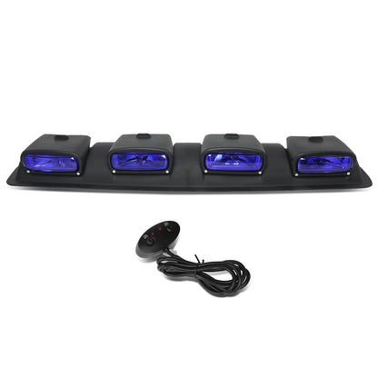 DNA Motoring FL-ZTL-359-BL Luz Antiniebla Universal de Techo con Arnés e Interruptor Interior, Lente Azul Carcasa Cromada