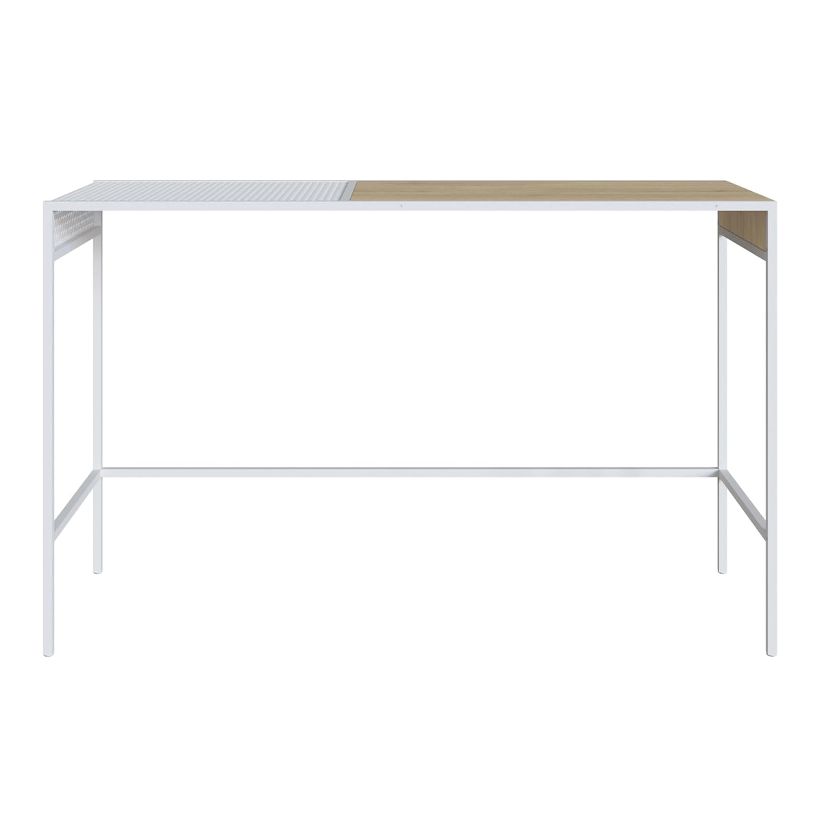 TUGOW Alterego Consola Bezen Color Blanco y Madera con Estructura Metálica de Acero y MDP