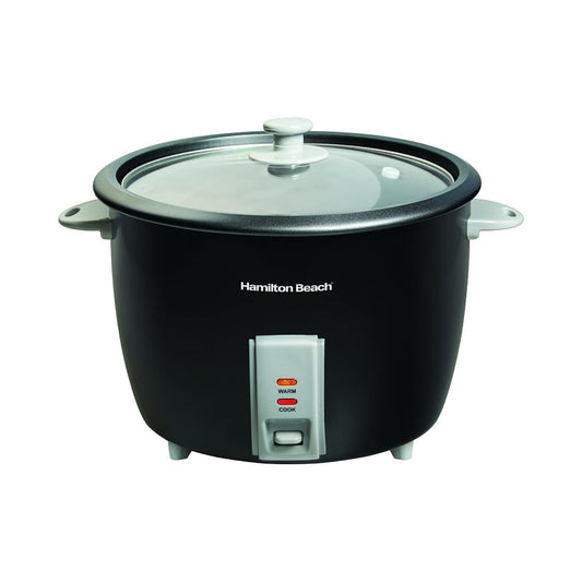 Hamilton Beach® Arrocera 30 Tazas, Cocina Arroz Perfecto y al Vapor, Tazón Antiadhente y Tapa de Vidrio