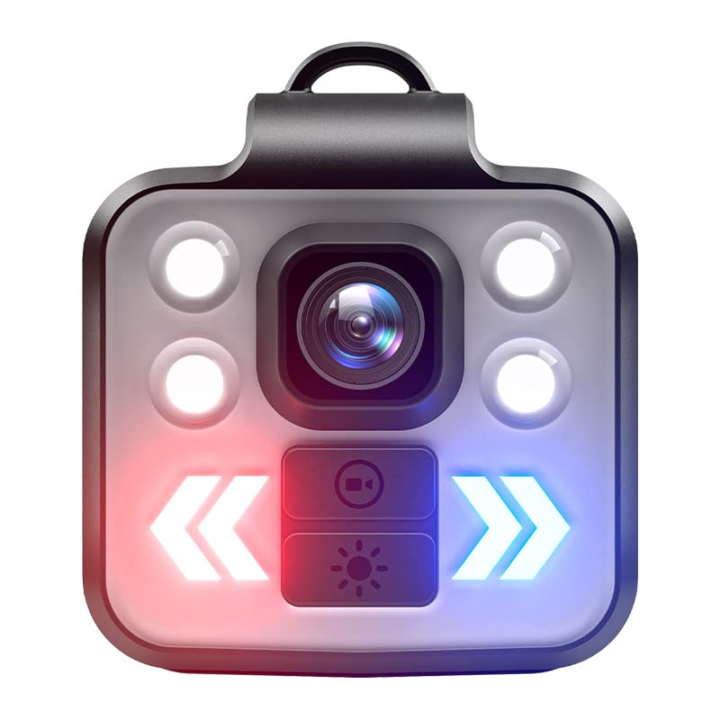 Cámara Corporal 1080P, Mini Grabadora de Video con Grabación de Audio y Video, Luz LED de 3 Modos, Tarjeta de 32G, Cámara Deportiva Impermeable para Acampar, Viajar
