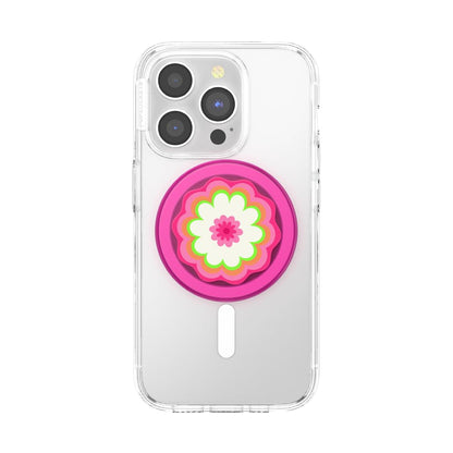 PopSockets - Agarre para teléfono MagSafe, agarre magnético seguro y soporte para teléfono, soporte manos libres, compatible con carga inalámbrica, lindos PopSockets – Caleidoscopio de flores moldeado
