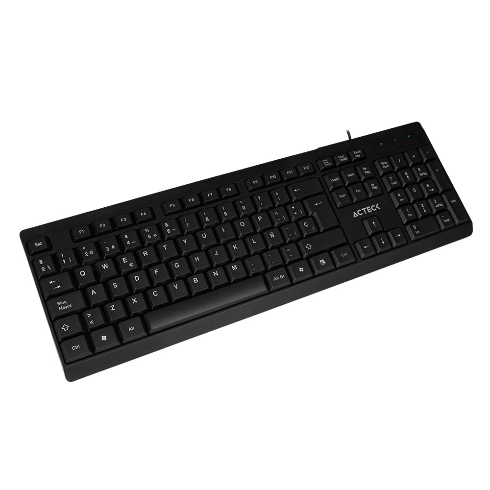 Teclado Alambrico USB Inspire TA210 / Diseño Clásico 105 Teclas + Conexión USB A de 1.5m Negro Essential Series