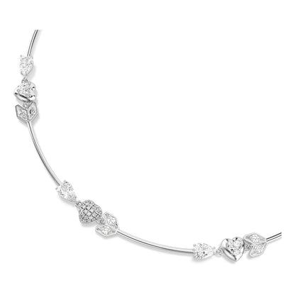 Swarovski Idyllia - Collar de corazón con flecha, chapado en rodio, color blanco