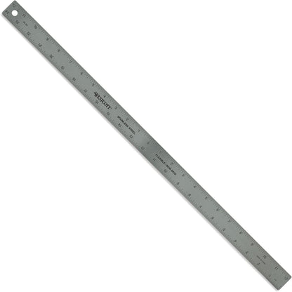 Westcott ZC-24 Zero Center Regla de Metal Acero Inoxidable | 24 pulgadas, base de corcho antideslizante, escala de centrado cero, marcas 1/16 y métricas