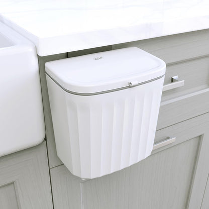 Glad Roomate Cubeta de Basura | 7 L, blanco, tapa doble para facilitar la apertura, para clóset de cocina baño oficina - 7L