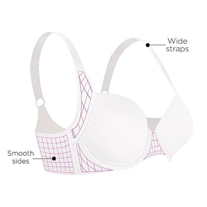 Ilusion Mujer Brasier Soporte Extremo Bra con Copa Preformada y Varilla Lateral Bras con Refuerzo en Costados y Tirantes Anchos 7352