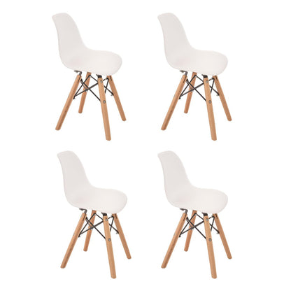 Duduk Set de 4 Sillas Infantiles Eames, Varios Colores - 31 cm x 32 cm x 56 cm - BLANCO