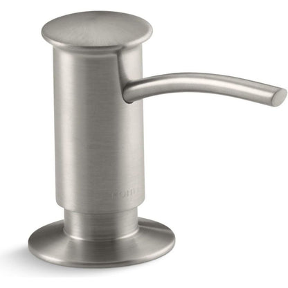 KOHLER 1895-C-VS Dispensador de jabón para Fregadero de Cocina con diseño contemporáneo, almacenar jabón líquido, líquido para lavaplatos o loción de Manos, Vibrante Inoxidable, 16 onzas