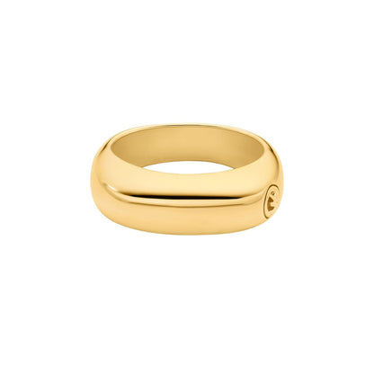 Anillo cuadrado Michael Kors de latón en color dorado para mujer, MKJ8601710 talla 7