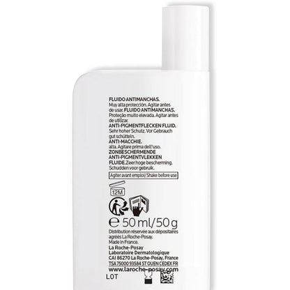 La Roche-Posay Anthelios UVMUNE 400 Fluido Antimanchas SPF50+ Protector solar. Apto para todo tipo de pieles y fototipos. Protege y corrige desde el tono desigual hasta las manchas oscuras.