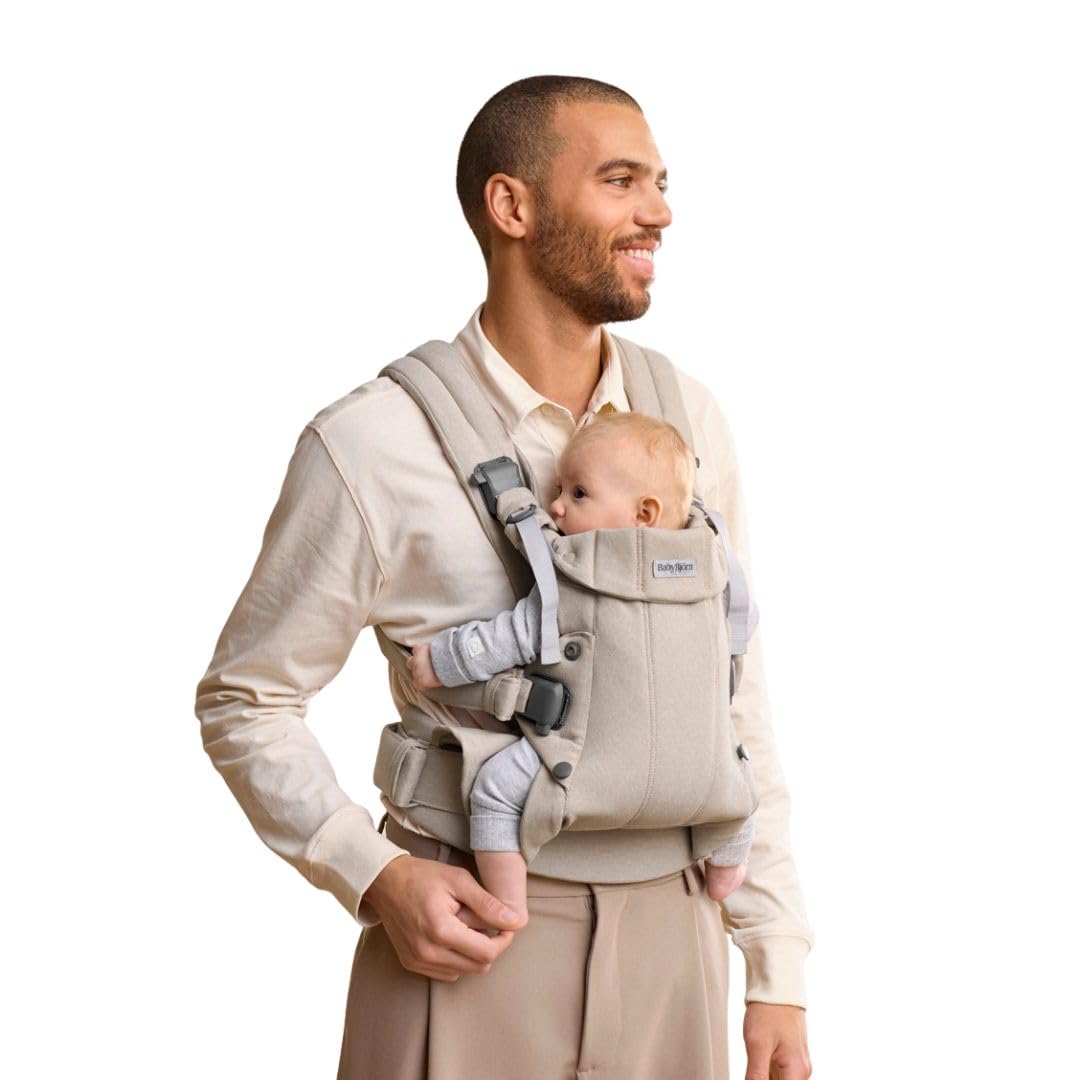 BabyBjörn Baby Carrier Harmony Portabebés Ergonómico, Rosa Claro - Beige - tela mélange