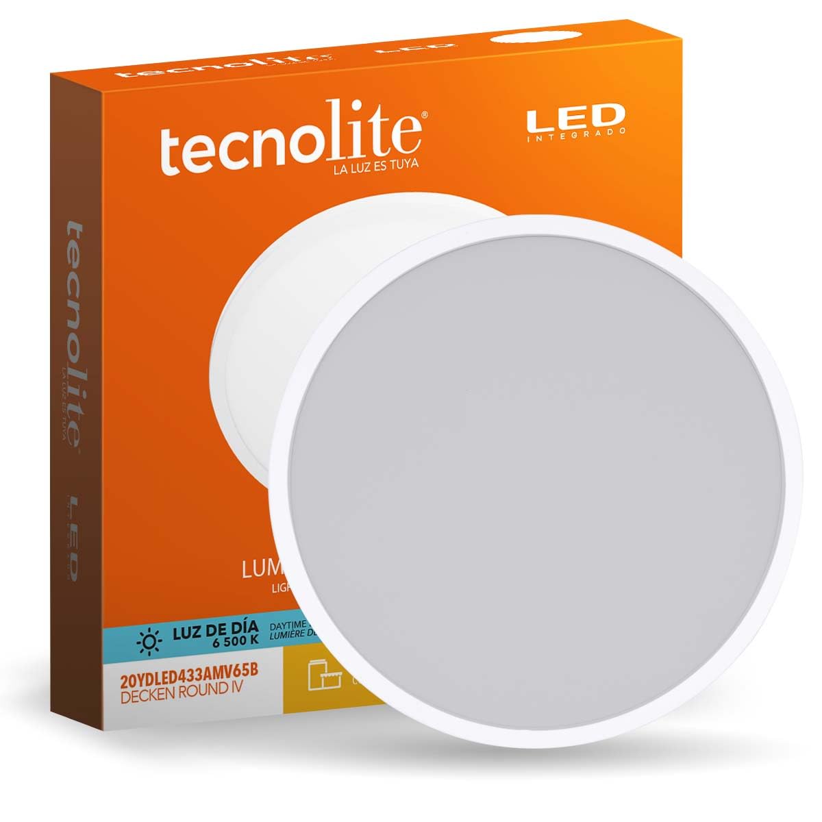 Tecnolite - Lámpara Empotrable Ajustable Downlight LED 20 W, Luz de Día, No atenuable