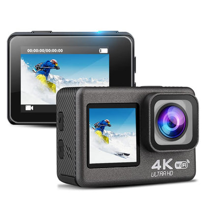 Auvce Cámara de acción 4K 24MP Ultra HD WiFi Pantalla Deportes cámara submarina EIS 131FT cámara Impermeable ，Cámaras Deportivas DV para Dispositivos Android e iOS,（con Tarjeta de Memoria de 32G）