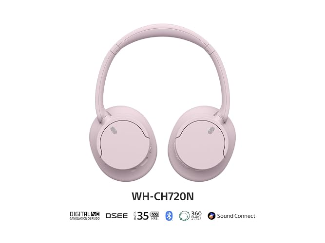 Sony Audífonos inalámbricos WH-CH720N con Noise Canceling, Rosa (Versión Nacional)