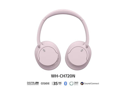Sony Audífonos inalámbricos WH-CH720N con Noise Canceling, Rosa (Versión Nacional)