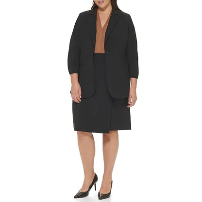 Calvin Klein Pantalón de Traje de Pierna Recta de Ajuste clásico para Mujer