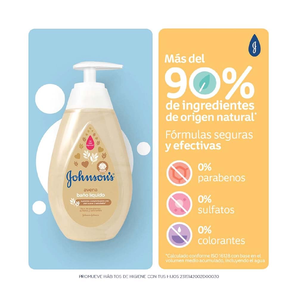 Johnson'S, Jabón Líquido Para Bebé Avena 400 Ml