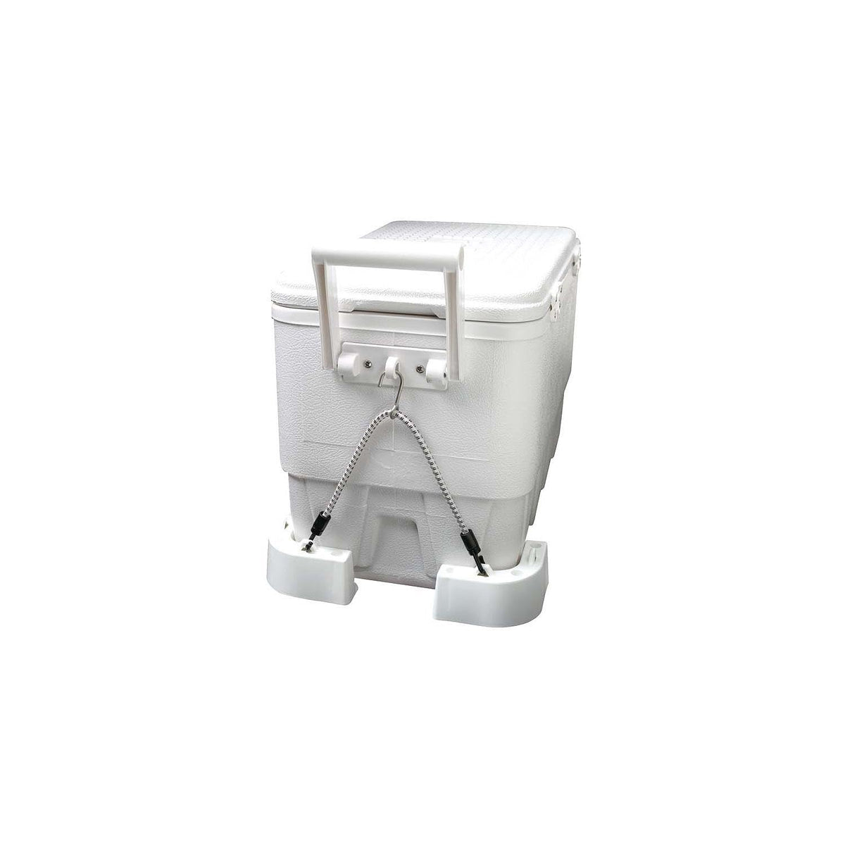 Attwood 14137-7 Kit de montaje para enfriador, 4 piezas de esquina, 2 correas elásticas de conexión rápida, resistente a la corrosión