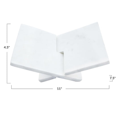 Bloomingville - Soporte decorativo para libros de mármol, color blanco