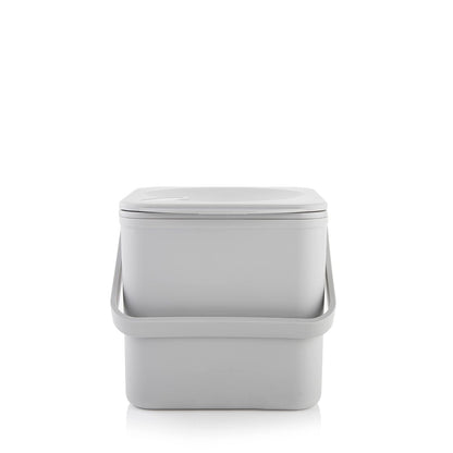 Minky Homecare - Contenedor de compostaje de Cocina – Cesta de Basura para encimera con Interior fácil de Limpiar – Fabricado en el Reino Unido – 3.5L (0.9 GAL.) (Gris Claro)