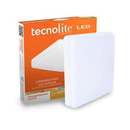 Tecnolite Lámpara de Techo Plafón LED 18W - 18.0 Vatios - Cuadrada
