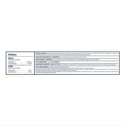 LOMECAN V Dúo, crema y óvulos, Tratamiento para infecciones cervicovaginales que alivia inflamación, comezón y ardor desde la primera aplicación, Caja con tubo 20g, 3 óvulos y aplicador