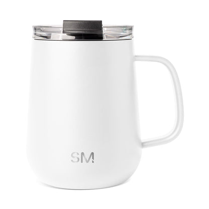 Simple Modern Taza de Viaje Voyager con Asa, Acero Inoxidable, 355ml - 355ml - Blanco Invierno