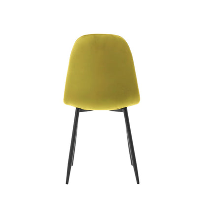 Alterego - Silla Paxton, Tela Terciopelo, Color Mostaza y Negro