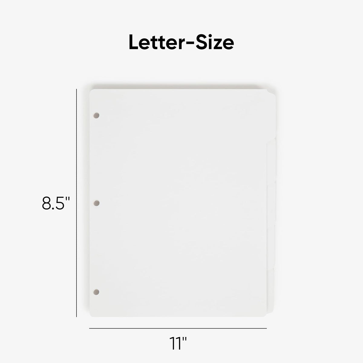 Smead 89415 Divisores tamaño carta para carpetas de 3 anillas (color blanco, 5 por juego, 20 juegos por caja, pestañas de 1/5)