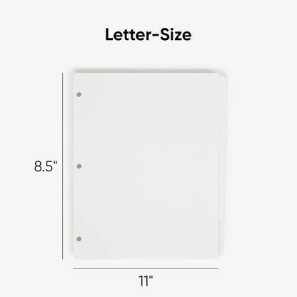 Smead 89415 Divisores tamaño carta para carpetas de 3 anillas (color blanco, 5 por juego, 20 juegos por caja, pestañas de 1/5)
