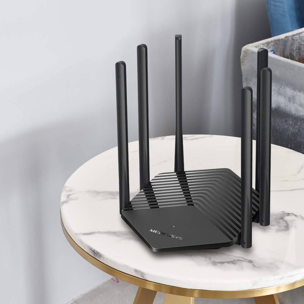 MERCUSYS MR50G Router Inalámbrico Gigabit AC1900, 600Mbps en 2.4 GHz y 1300Mbps en 5 GHz, 6 Antenas, Puertos Gigabit, MU-MIMO, Smart Connect