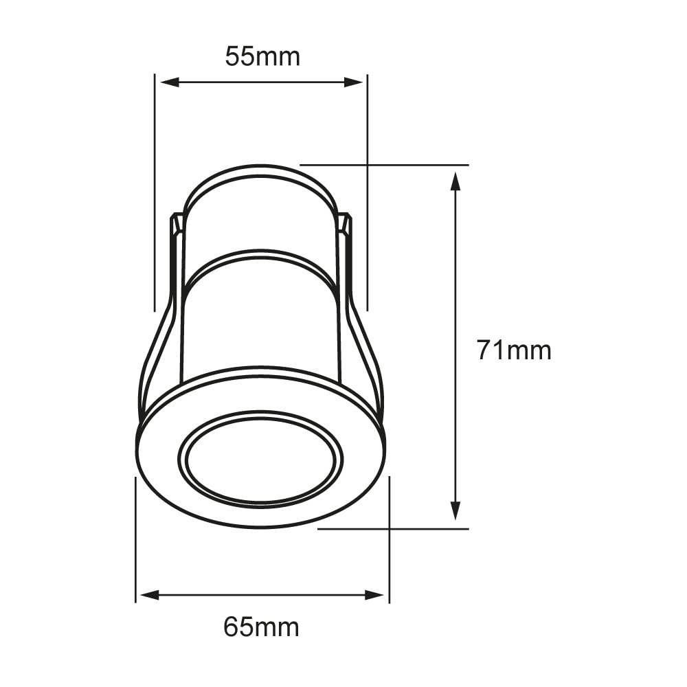 Tecnolite Lámpara Downlight LED Empotrable 7 W, IRC 90, Óptica Dark Light, Luz Suave Cálida, LED integrado
