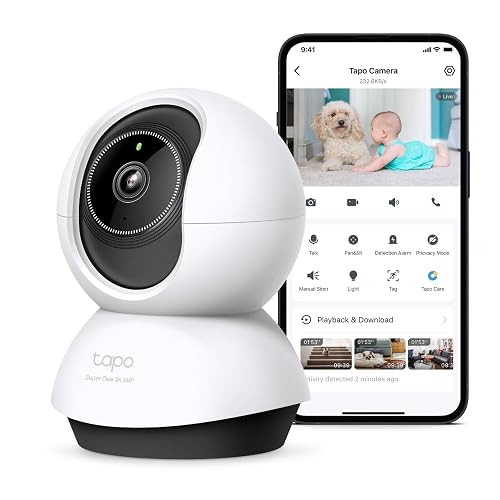 Tapo TP-Link TC74, Cámara de Seguridad Interior 5MP, Detección Avanzada por IA (Personas/Mascotas/Vehículos/Llanto de Bebés), Visión Nocturna, Compatible con Alexa y Google Assistant