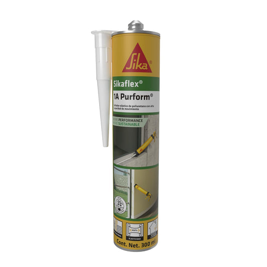Sika - Sellador de Juntas Elástico Sikaflex 1A Purform - Sellador Elástico de Poliuretano de Alto Desempeño para la Construcción - Uso Interior y Exterior - Negro - Cartucho 300 ml