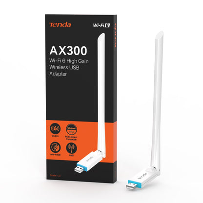 Tenda Adaptador WiFi USB para PC, WiFi 6 AX300, 300 Mbps - U2-V5.0 AX300|Wi-Fi 6