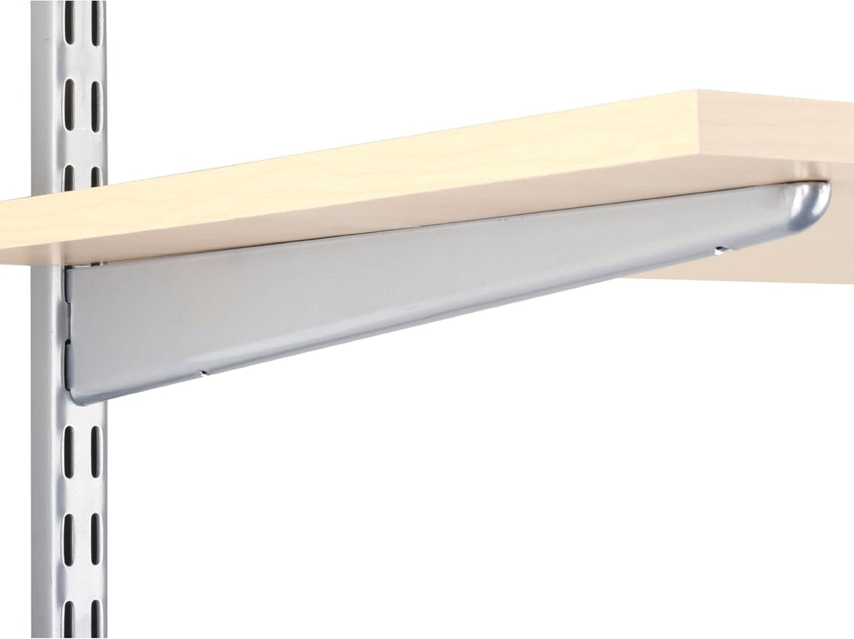Knape & Vogt John Sterling Dual Trak - Soporte Ajustable para Estante de Madera, 14 Pulgadas, Platino, 0122-14 PM, 14 Pulgadas