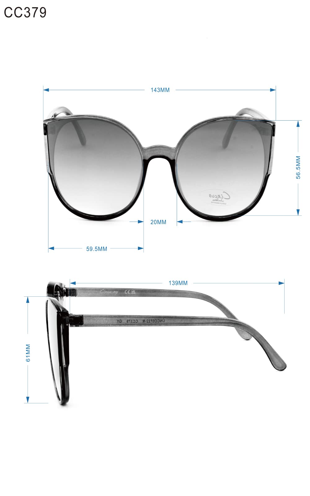 Circus by Sam Edelman CC379 - Gafas de sol para mujer con protección UV, 60 mm