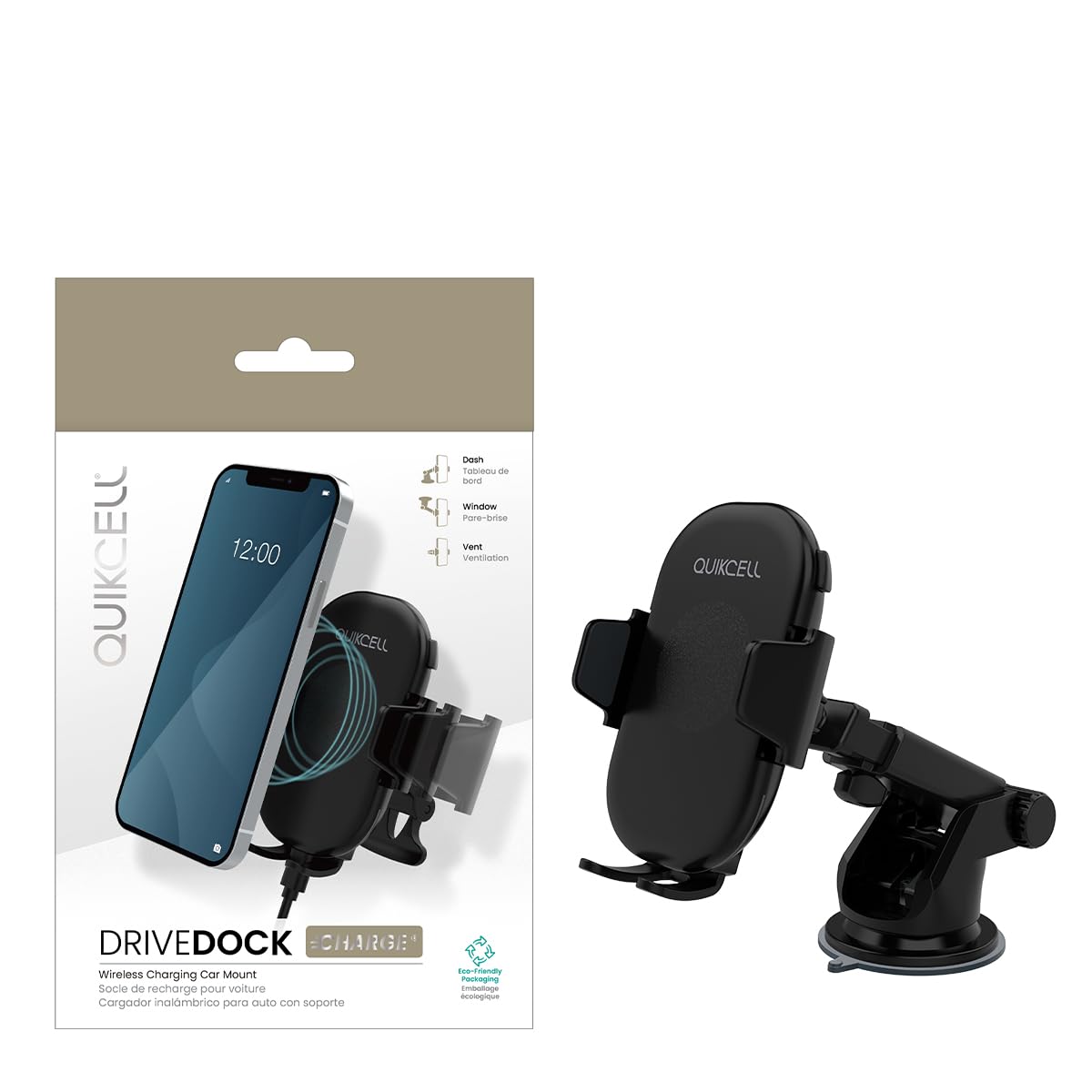 QuikCell Mount+Suction+Vent 2 in 1 Air Vent Dashboad Car Mount Charge