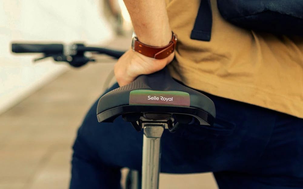 Selle Royal Vivo Ergo Reflectivo, Asiento de Bicicleta con Visibilidad Extra para Montar en la Oscuridad