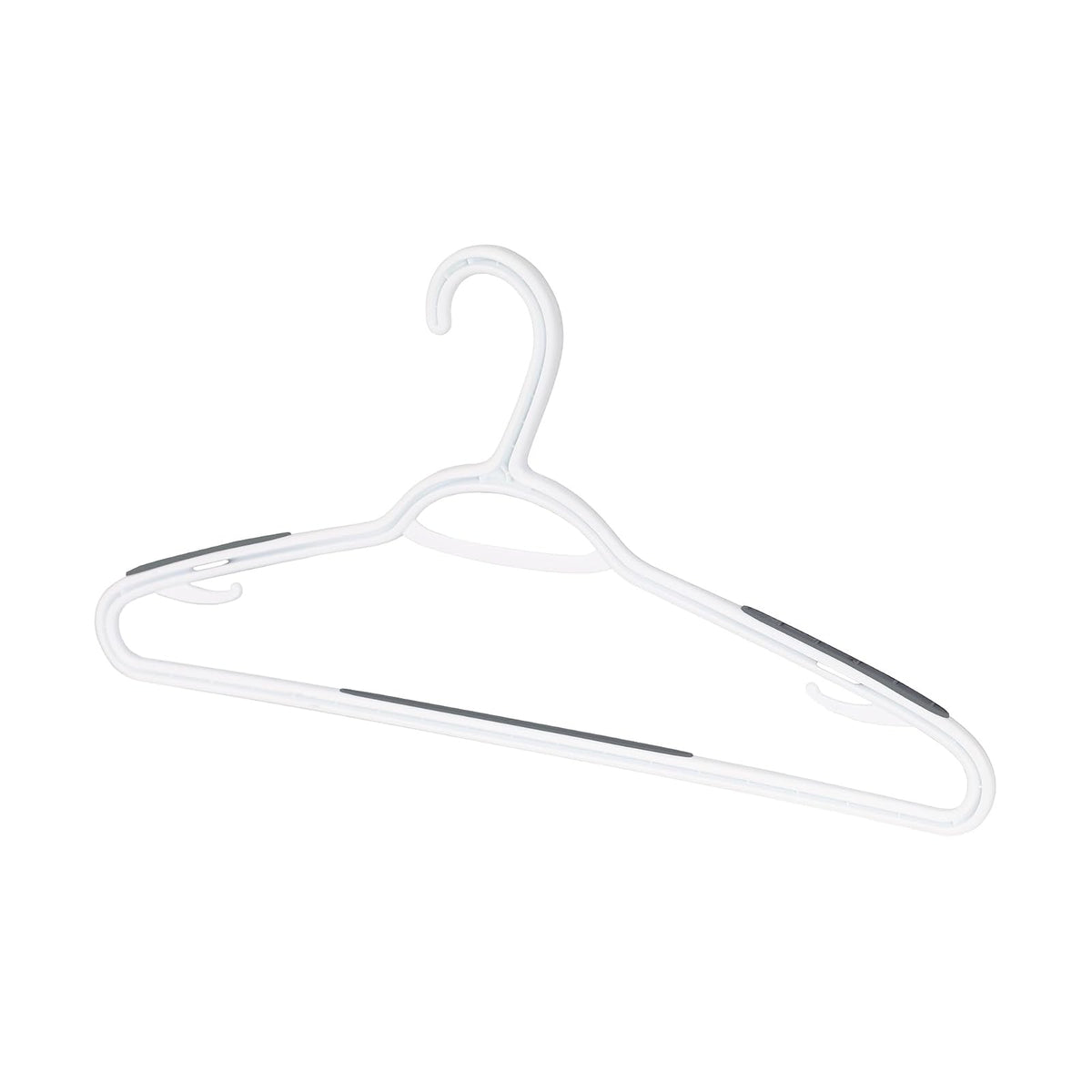 neatfreak - Juego de 10 Perchas Antideslizantes Delgadas para Ahorrar Espacio con Ganchos de lencería y Pantalones/Barra de Accesorios, Ganchos patentados de plástico Blanco con Marco W