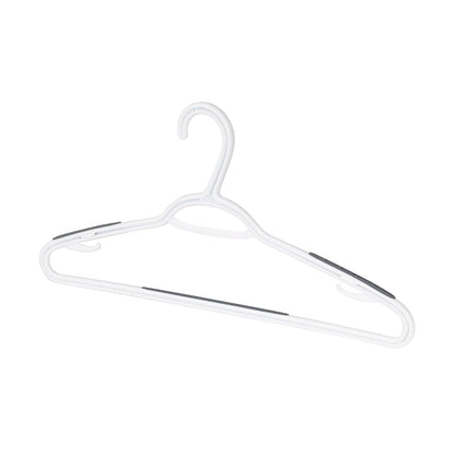 neatfreak - Juego de 10 Perchas Antideslizantes Delgadas para Ahorrar Espacio con Ganchos de lencería y Pantalones/Barra de Accesorios, Ganchos patentados de plástico Blanco con Marco W