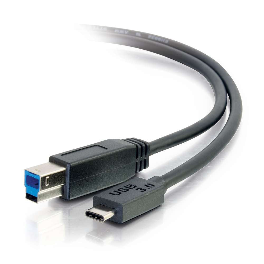 C2G 28867 USB 3.0 (USB 3.1 Gen 1) USB-C to USB-B Cable M/M (10 Feet) Thunderbolt 3, Tablet, Chromebook Pixel, Samsung Galaxy TabPro S, LG G6, Macbook