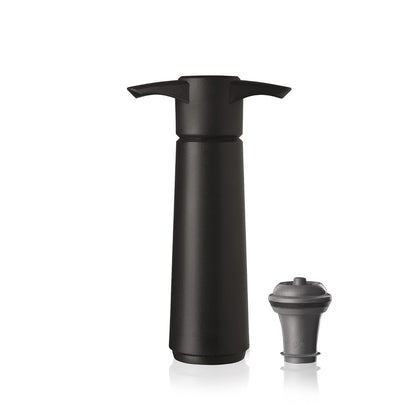 Vacu Vin Vino Bomba con 1 x Tapón de Botella de aspiradora, Color Negro