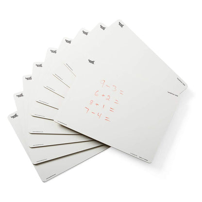 hand2mind 2345 Pizarras blancas de escritura y borrado, Pizarra blanca pequeña para estudiantes, Pizarras de borrado en seco, Pizarra blanca portátil, Material para el aula (Pack de 10)