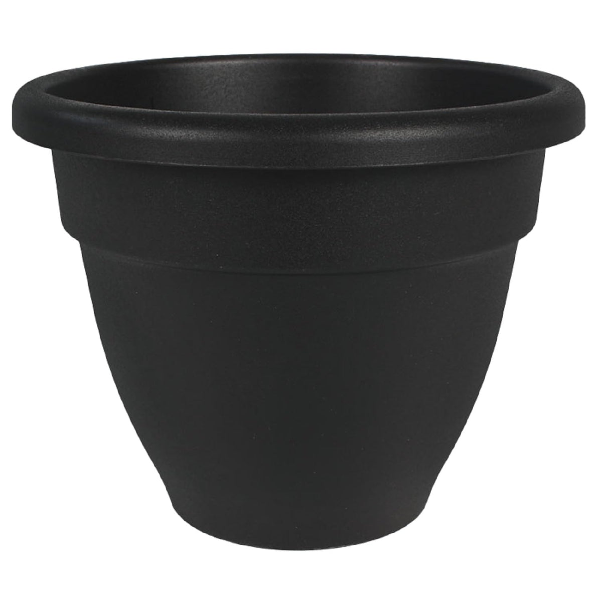 The HC Companies Maceta caribeña de 16 Pulgadas, Maceta Ligera de plástico para Interiores y Exteriores, para Hierbas y Flores, Color Negro